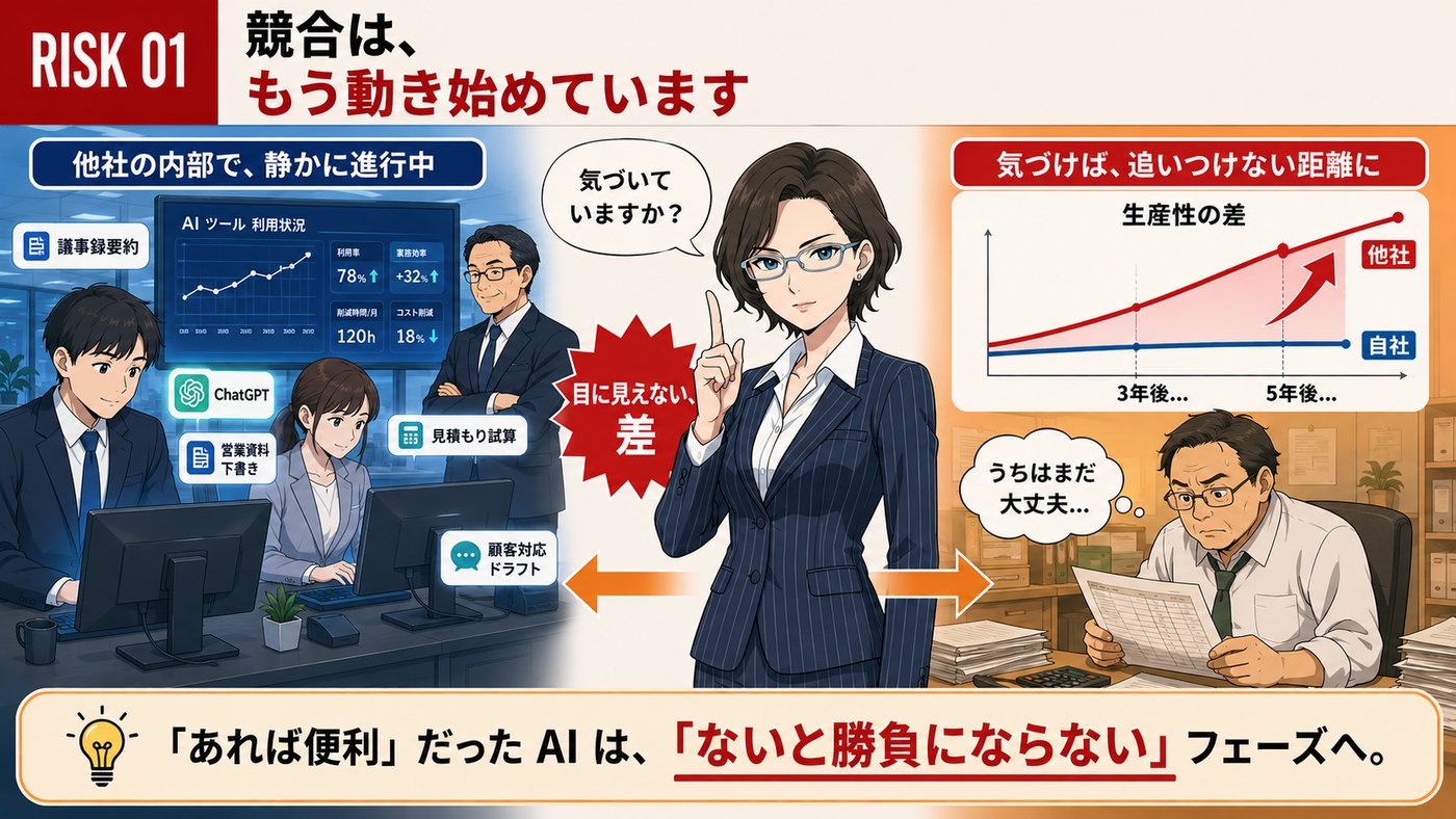 RISK 01：競合は、もう動き始めています